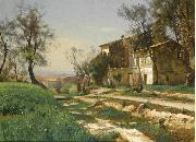 Antonio Mancini The outskirts of Nice France oil painting artist